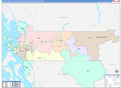 Mount Vernon-Anacortes Metro Area Wall Map Color Cast Style 2026